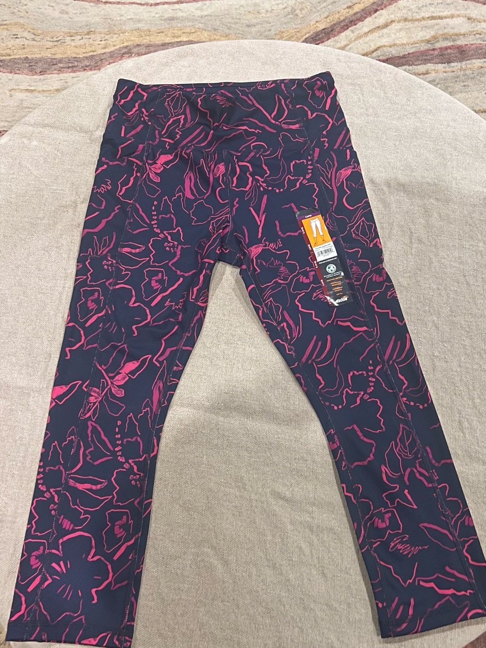 Avia Navy Leggings with Pink Floral Print